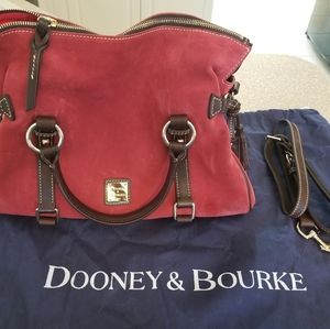 Dooney and Bourke Suede Red Satchel